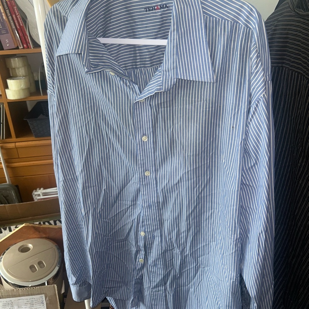 TEHAMA Blue Casual Button Down Shirt